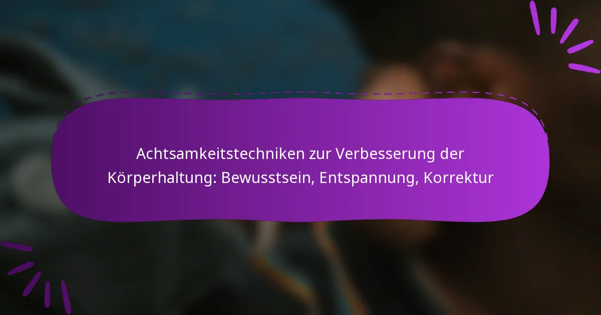 Achtsamkeitstechniken zur Verbesserung der Körperhaltung: Bewusstsein, Entspannung, Korrektur