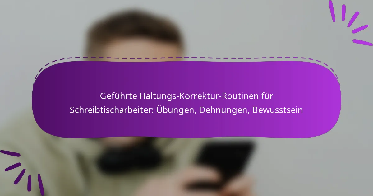 Geführte Haltungs-Korrektur-Routinen für Schreibtischarbeiter: Übungen, Dehnungen, Bewusstsein