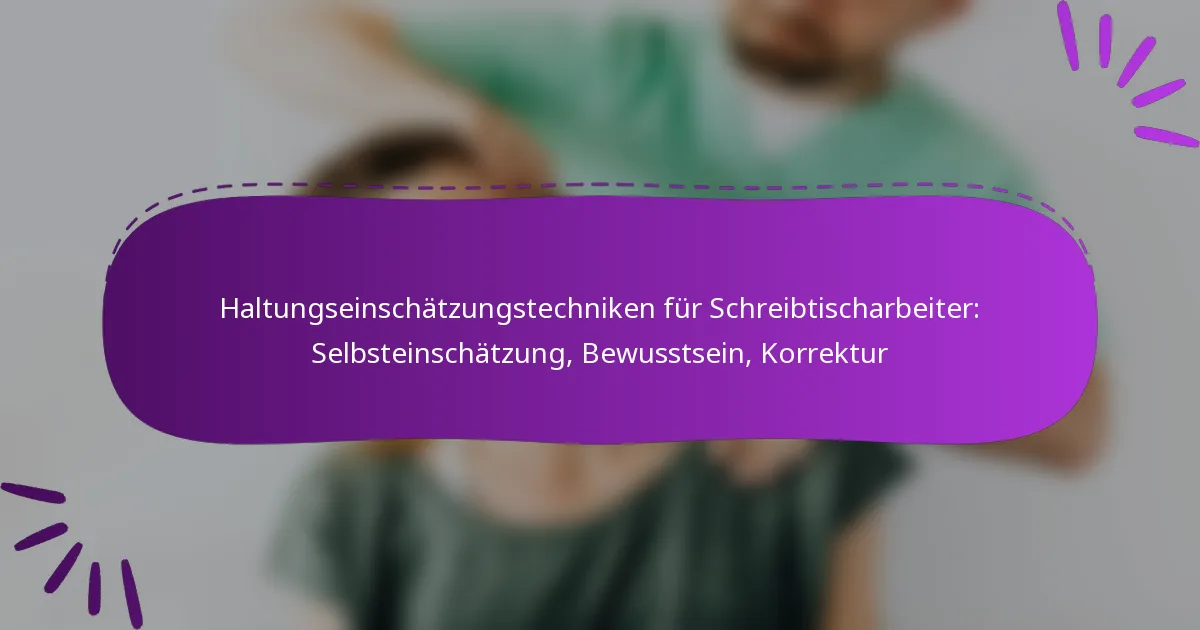 Haltungseinschätzungstechniken für Schreibtischarbeiter: Selbsteinschätzung, Bewusstsein, Korrektur