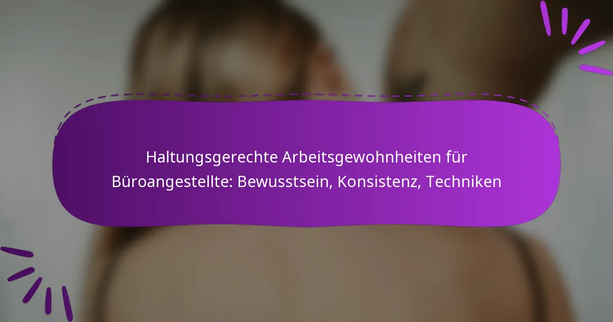 Haltungsgerechte Arbeitsgewohnheiten für Büroangestellte: Bewusstsein, Konsistenz, Techniken