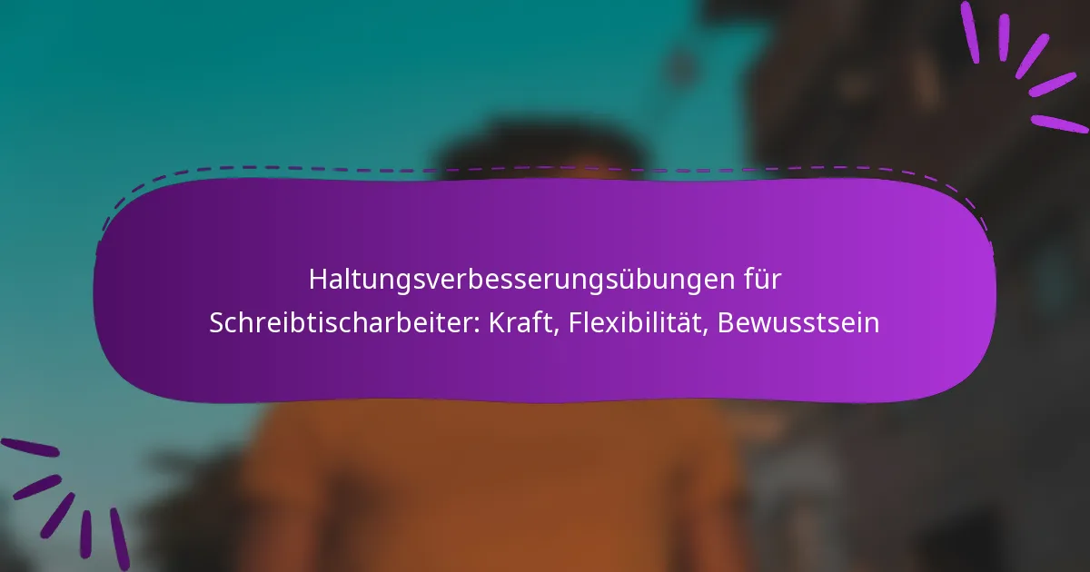 Haltungsverbesserungsübungen für Schreibtischarbeiter: Kraft, Flexibilität, Bewusstsein
