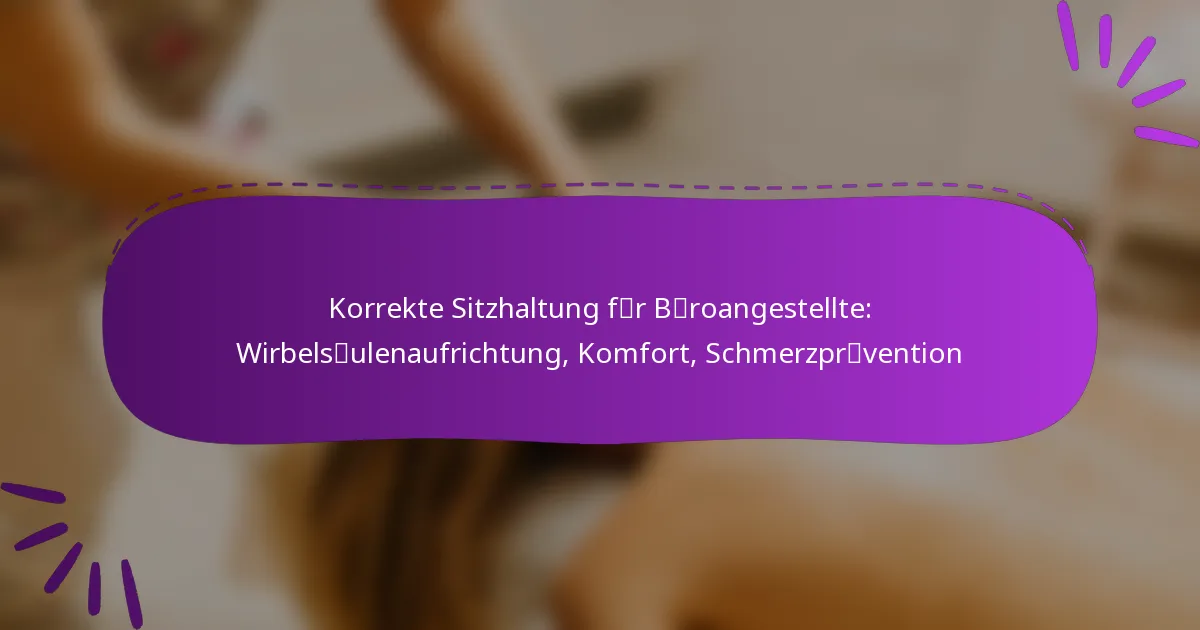 Korrekte Sitzhaltung für Büroangestellte: Wirbelsäulenaufrichtung, Komfort, Schmerzprävention
