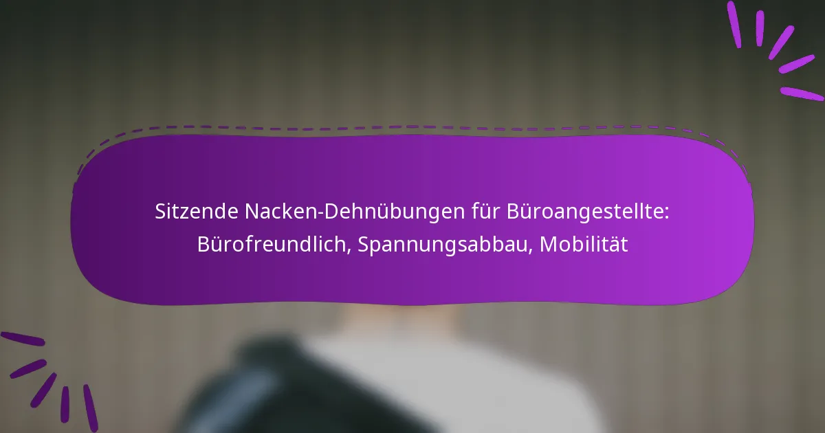 Sitzende Nacken-Dehnübungen für Büroangestellte: Bürofreundlich, Spannungsabbau, Mobilität