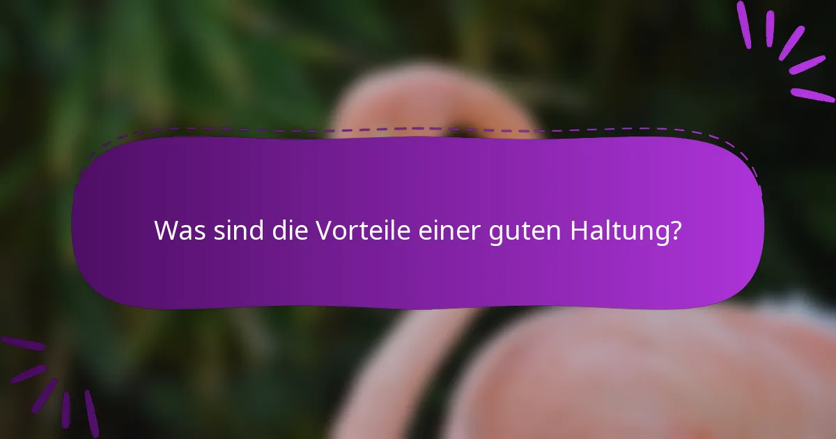 Was sind die Vorteile einer guten Haltung?