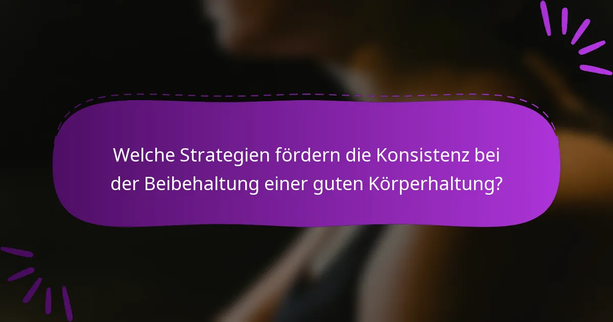Welche Strategien fördern die Konsistenz bei der Beibehaltung einer guten Körperhaltung?