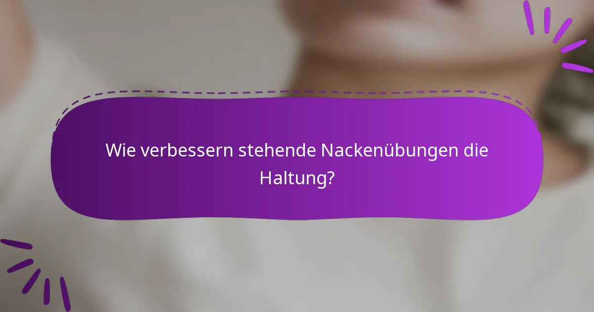 Wie verbessern stehende Nackenübungen die Haltung?